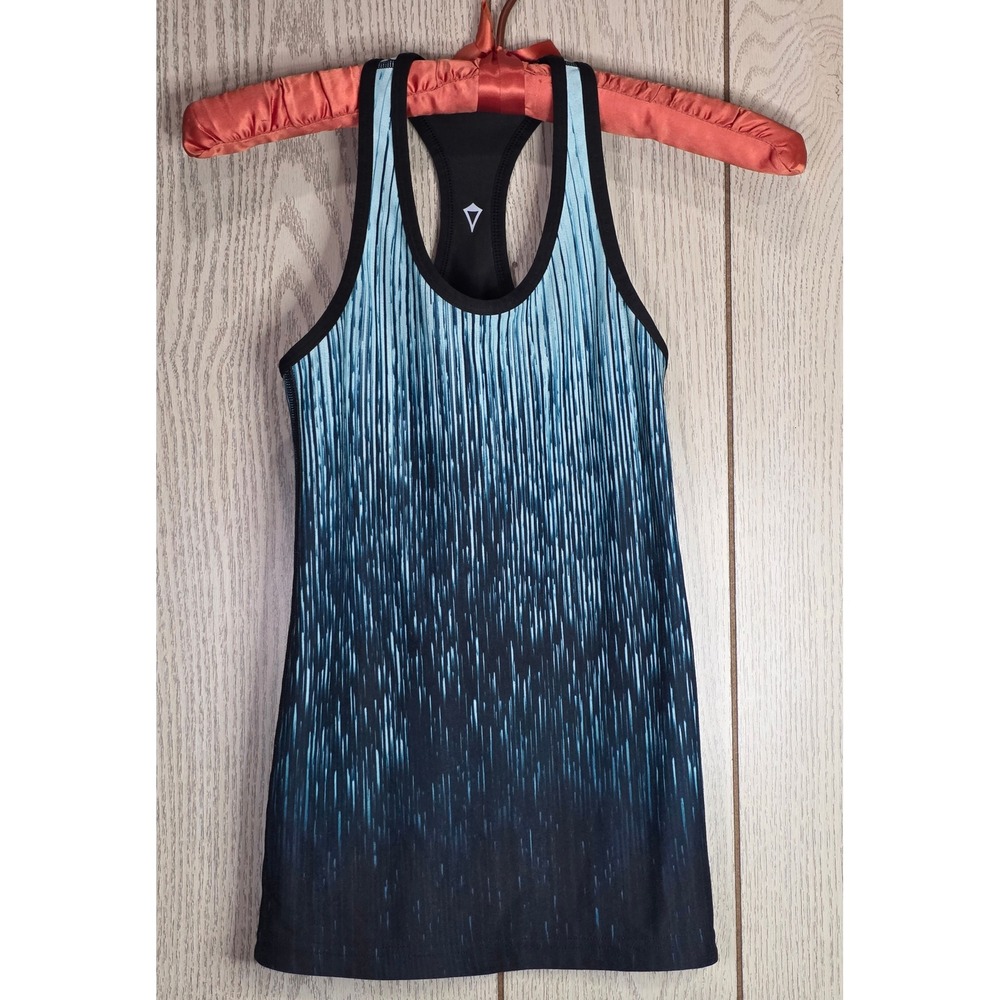 Ivivva by lululemon Girls Go Time Blue Black Racerback Athletic Tank Top